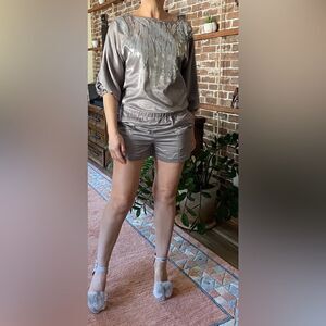 Satin with sparkles rompers